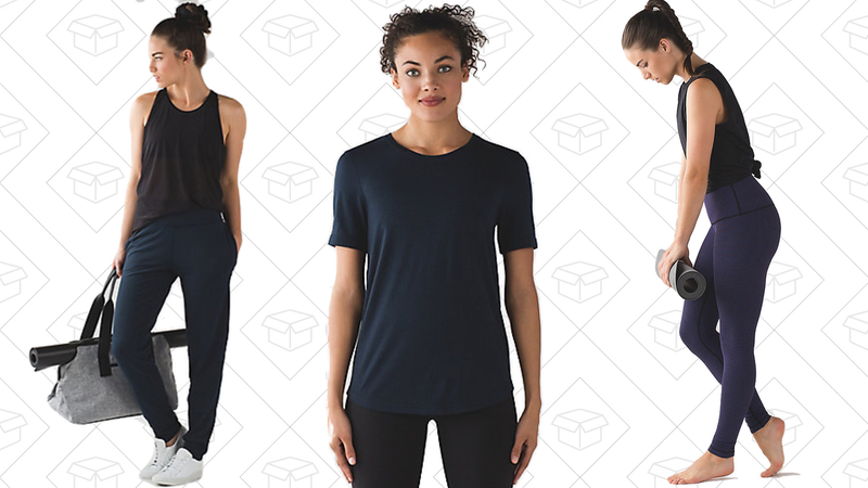 Fit Physique Pant, $79 | No Chill Short Sleeve Merino Wool Shirt, $49 | Wunder Under Pant (Hi-Rise), $69